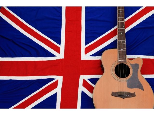 イギリスの旗とギター